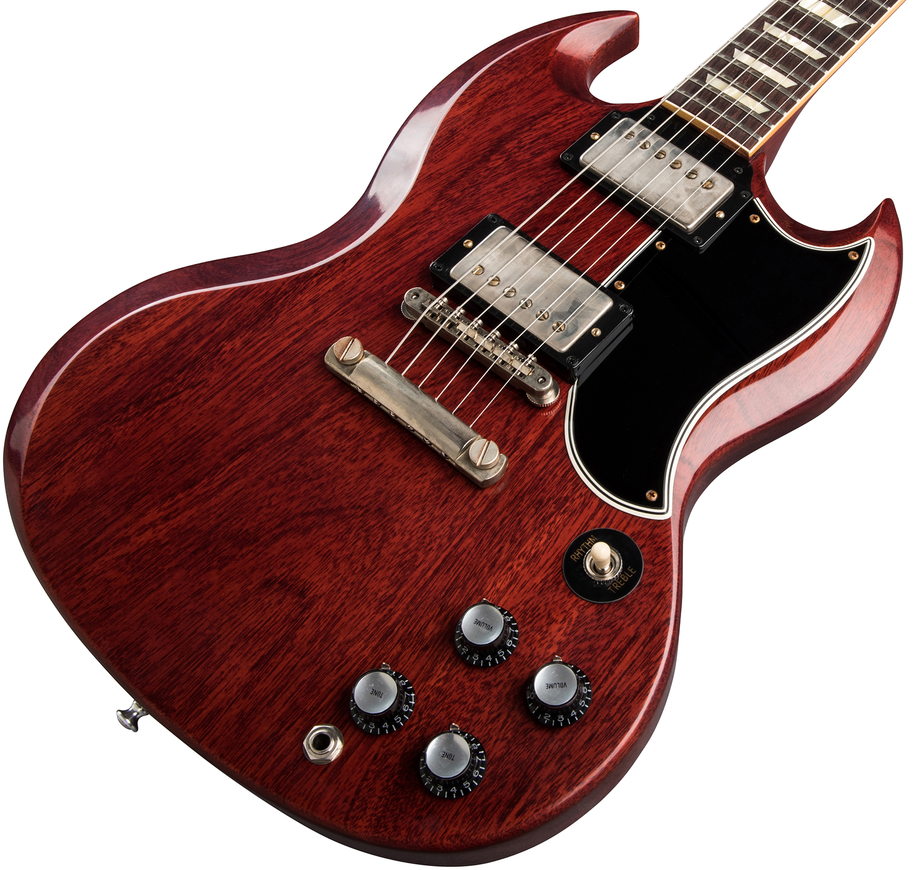 Gibson Custom Shop Sg Standard 1961 Stop Bar Reissue Lh Gaucher 2h Ht Rw - Vos Cherry Red - Guitarra eléctrica de doble corte. - Variation 3