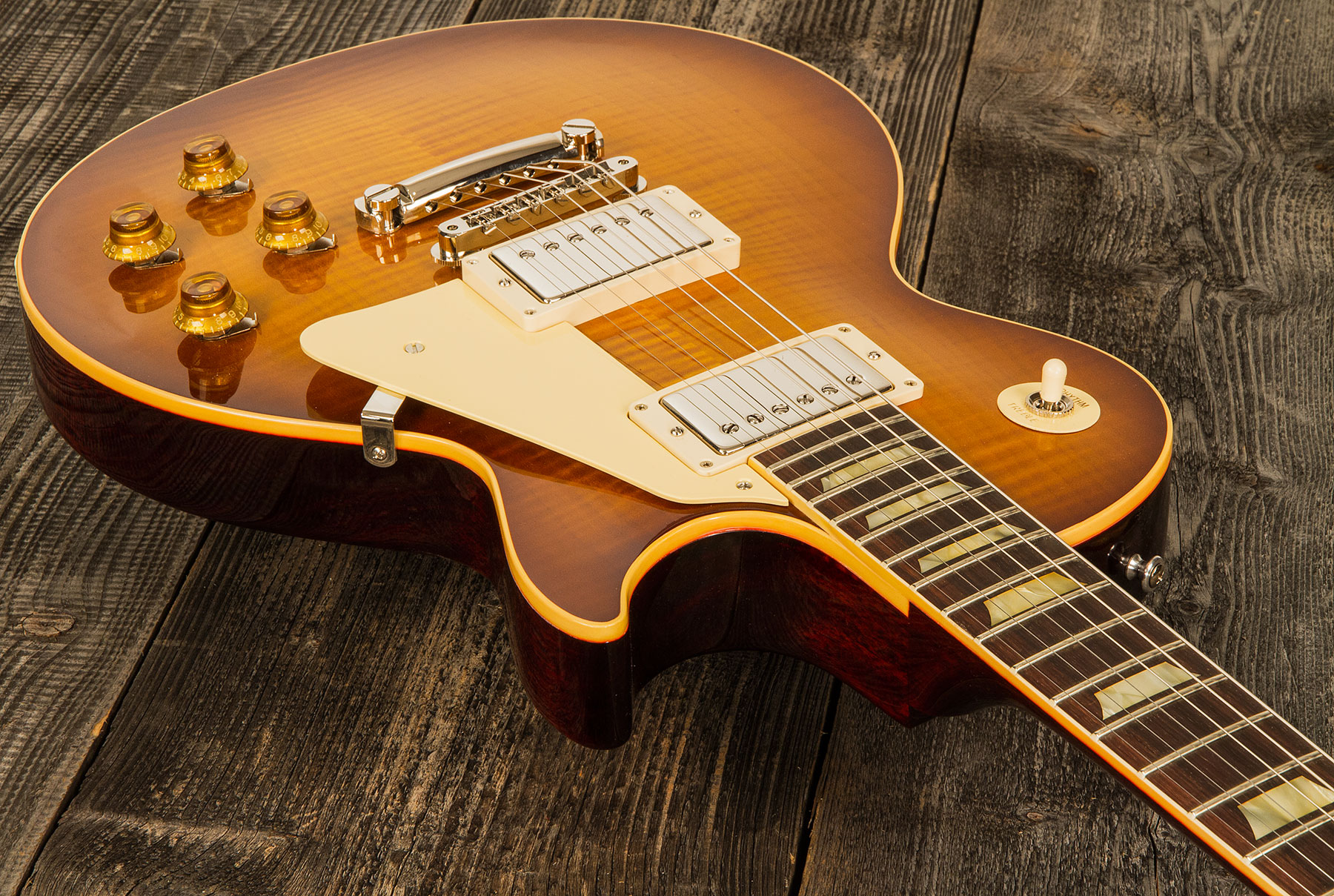 Gibson Custom Shop Standard Historic Les Paul Standard 1959 2h Ht Rw - Gloss Lemonburst - Enkel gesneden elektrische gitaar - Variation 1