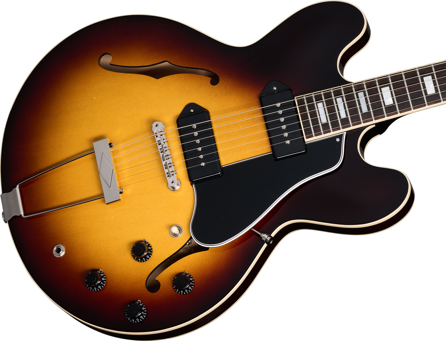 Gibson Es-330 2s P90 Ht Rw - Tobacco Sunburst - Semi hollow elektriche gitaar - Variation 3