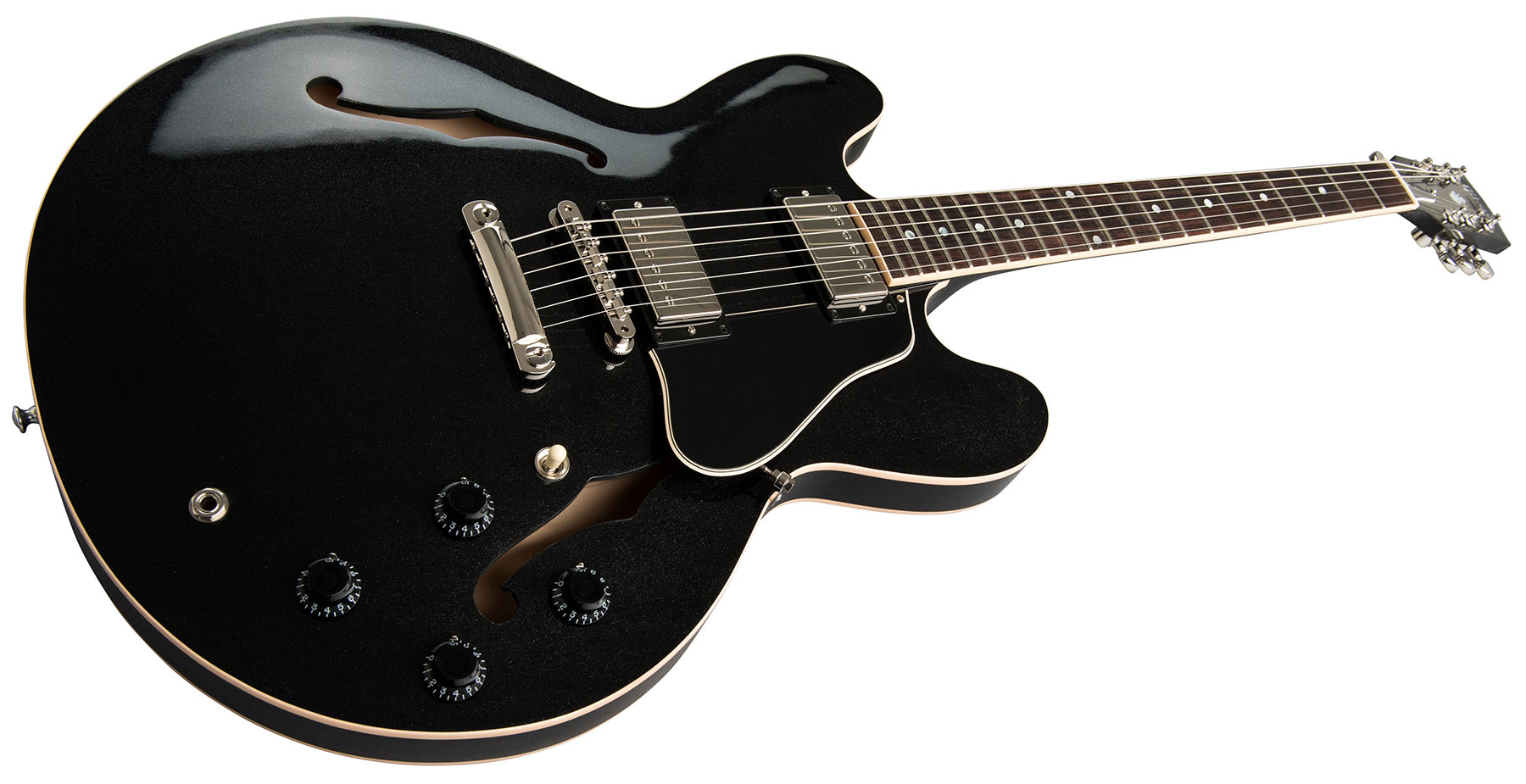 Gibson Es-335 Dot 2019 Hh Ht Rw - Graphite Metallic - Semi hollow elektriche gitaar - Variation 1