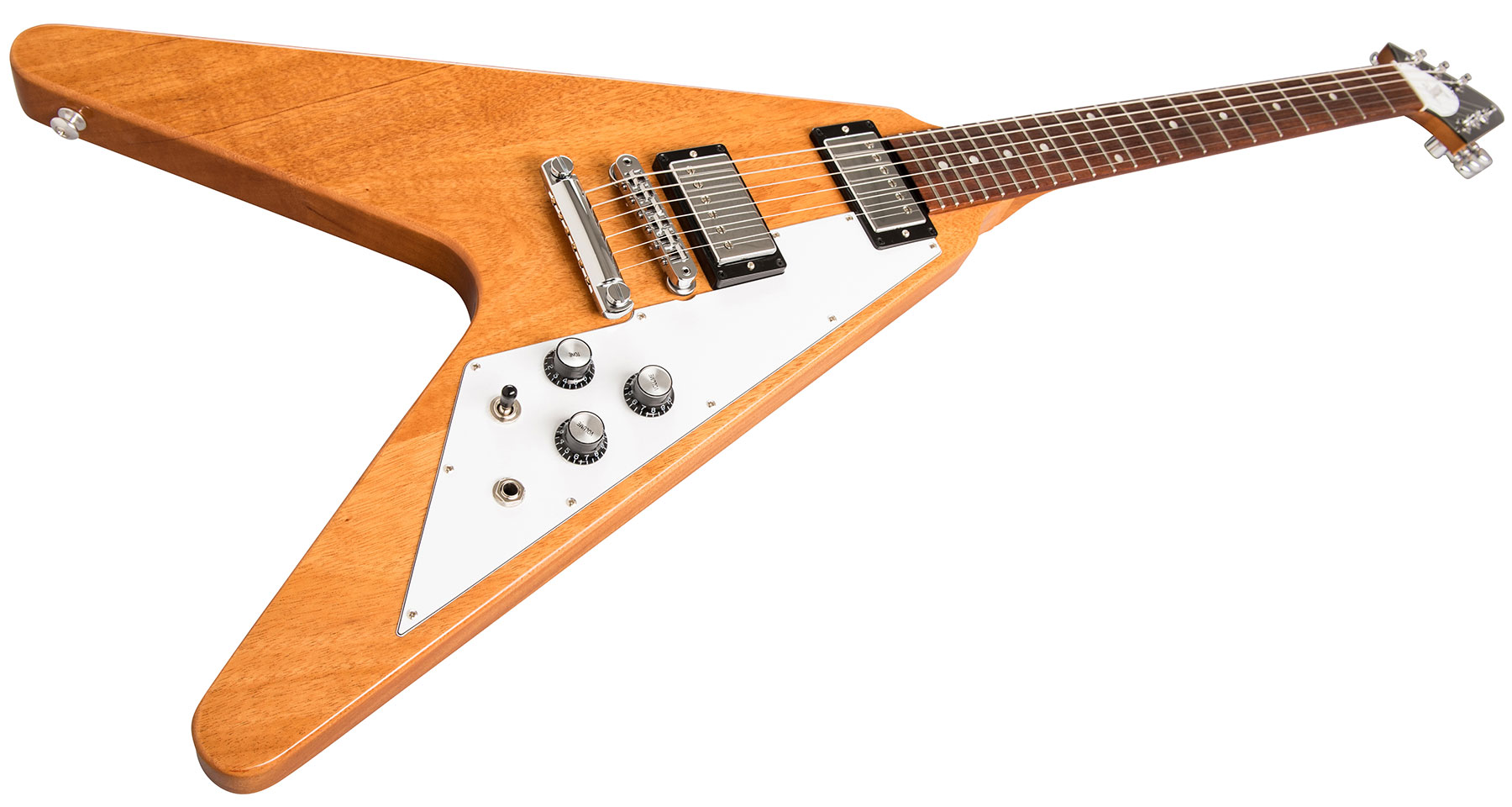 Gibson Flying V 2019 Hh Ht Rw - Antique Natural - Metalen elektrische gitaar - Variation 1
