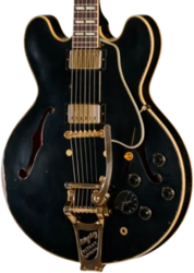 Semi hollow elektriche gitaar Gibson Custom Shop LE 1959 ES-345 Reissue Bigsby Ltd - Murphy lab heavy aged ebony