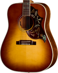 Folk gitaar Gibson Custom Shop Artisan Hummingbird Elegant Koa - honey burst