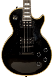 Kenmerkende elektrische gitaar Gibson Custom Shop Kirk Hammett 1989 Les Paul Custom #KH28 - Murphy lab aged ebony