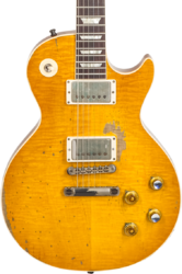 Enkel gesneden elektrische gitaar Gibson Custom Shop Kirk Hammett Greeny 1959 Les Paul Standard #931929 - Murphy lab aged greeny burst