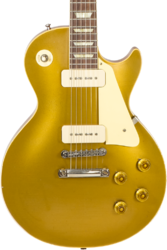 Enkel gesneden elektrische gitaar Gibson Custom Shop M2M 1956 Les Paul Goldtop #63139 - Murphy lab light aged antique gold