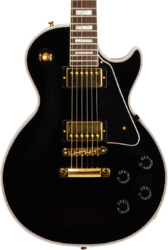 Enkel gesneden elektrische gitaar Gibson Custom Shop M2M Les Paul Custom Flowerpot Headstock #CS403529 - Ebony gloss