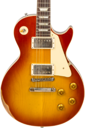 Enkel gesneden elektrische gitaar Gibson Custom Shop M2M 1958 Les Paul Standard - Heavy aged '58 burst