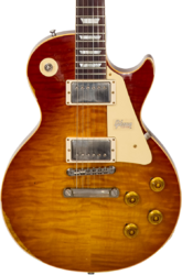 Enkel gesneden elektrische gitaar Gibson Custom Shop M2M 1959 Les Paul Standard #983303 - Ultra aged new orange sunset fade