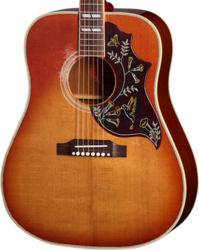 Folk gitaar Gibson Custom Shop Murphy Lab 1960 Hummingbird Fixed Bridge - Heavy Aged Washed Cherry Sunburst