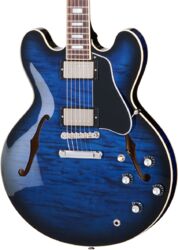 Semi hollow elektriche gitaar Gibson ES-335 Figured Custom Color - Deep ocean burst