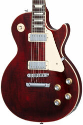 Enkel gesneden elektrische gitaar Gibson Les Paul 70s Deluxe Plain Top - Wine red