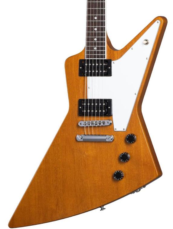 Retro-rock elektrische gitaar Gibson 70s Explorer - Antique natural