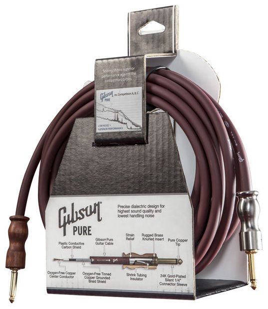 Gibson Instrument Pure Premium Cable Jack Droit 25ft.7.62m Cherry - Kabel - Variation 1