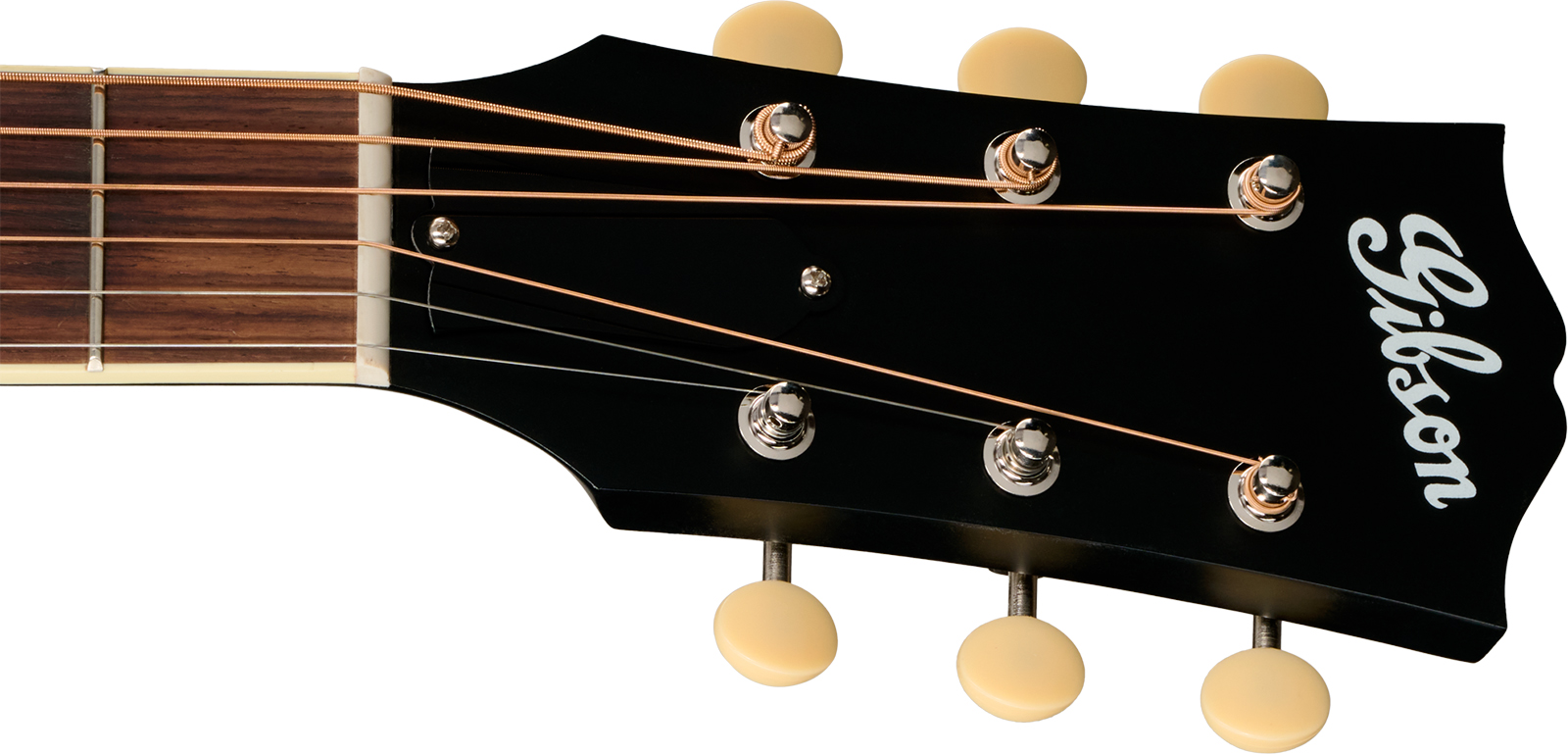 Gibson J185 Century 12-fret Lh Jumbo Shsc Gaucher Epicea Acajou Rw - Ebony Satin - Folk gitaar - Variation 4