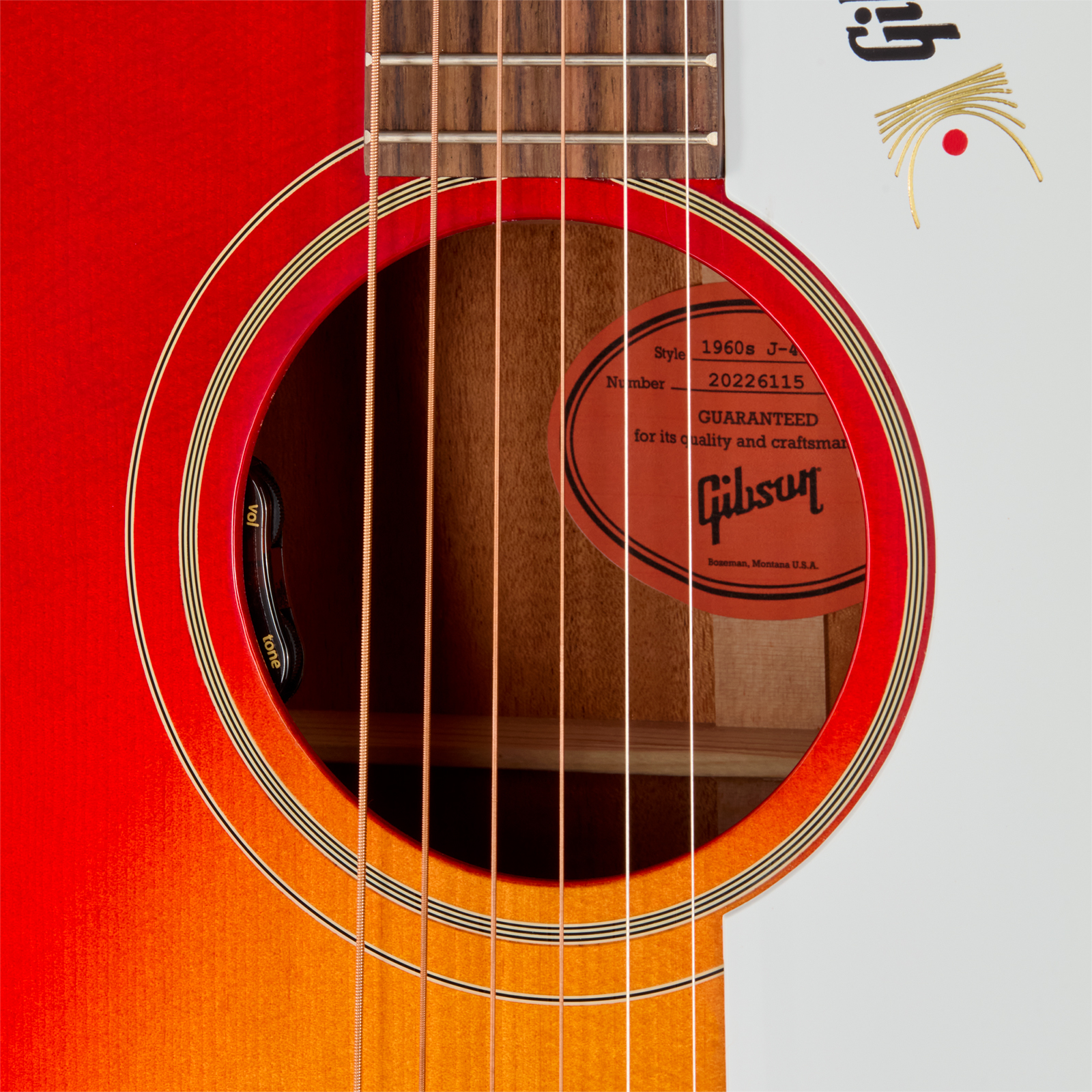Gibson J45 60s Original (baggs Hifi Dna) Dreadnought Epicea Acajou Rw - Vintage Cherry Sunburst - Folk gitaar - Variation 4