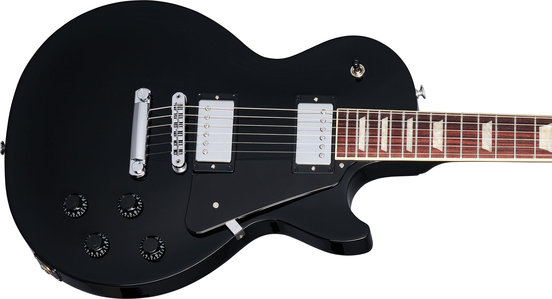 Gibson Les Paul Studio 2h Burstbucker Pro Ht Rw - Ebony - Enkel gesneden elektrische gitaar - Variation 3