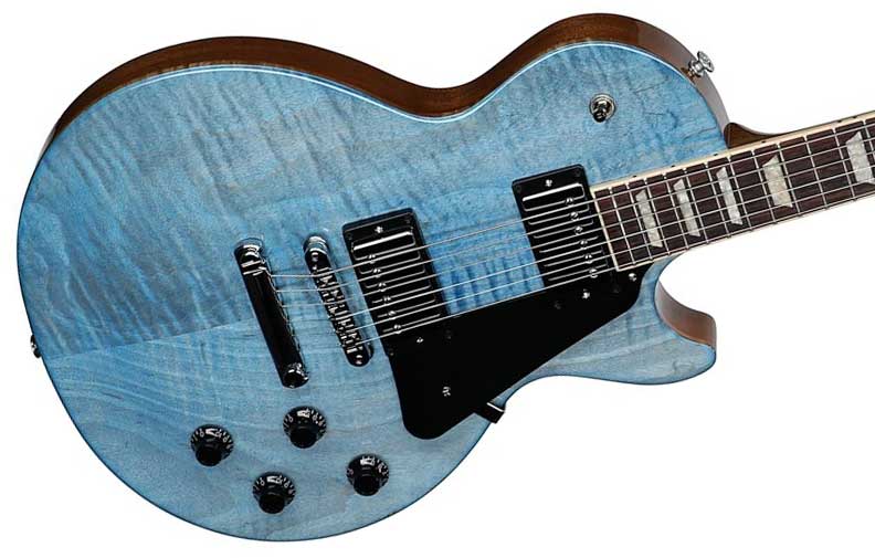 Gibson Les Paul Studio Figured Top Modern Usa 2h Ht Rw - Ocean Blue - Single cut gitaar - Variation 2