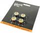 Top Hat Knobs With Inserts 4-Pack - Black w/ Gold Inserts