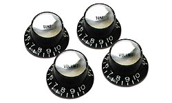 Gibson Top Hat Knobs With Inserts 4-pack Black Silver - Draaiknop - Variation 1