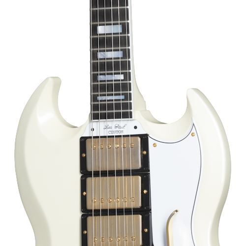 Gibson Sg Les Paul Custom 1961 60th Anniversary 3h Trem Eb - Vos Aged Polaris White - Guitarra eléctrica de doble corte. - Variation 3