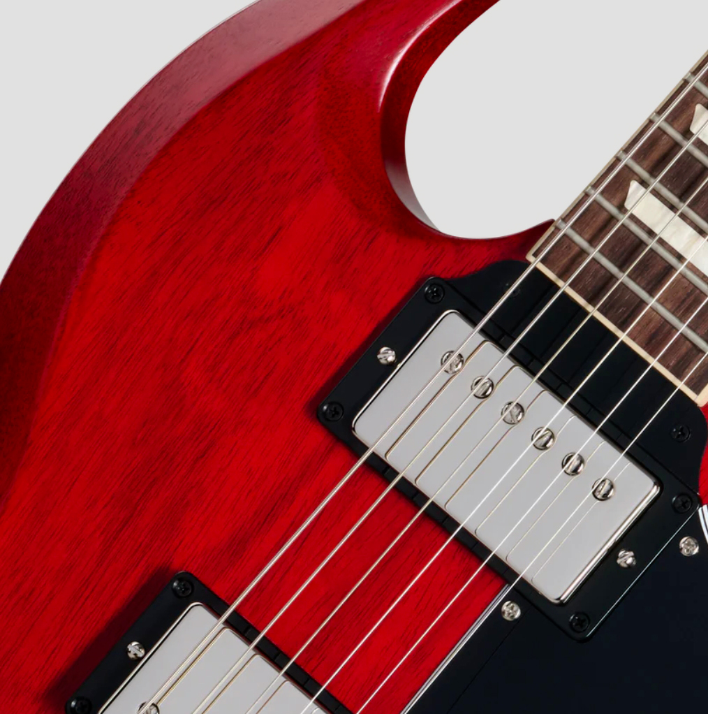 Gibson Sg Standard 1961 Faded W. 57 Classic Underwound Original 2h Ht Rw - Vintage Cherry Satin - Double cut gitaar - Variation 2