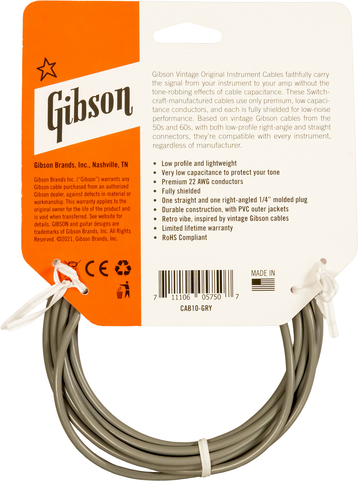 Gibson Vintage Original Instrument Cable 10ft 3m - Kabel - Variation 1