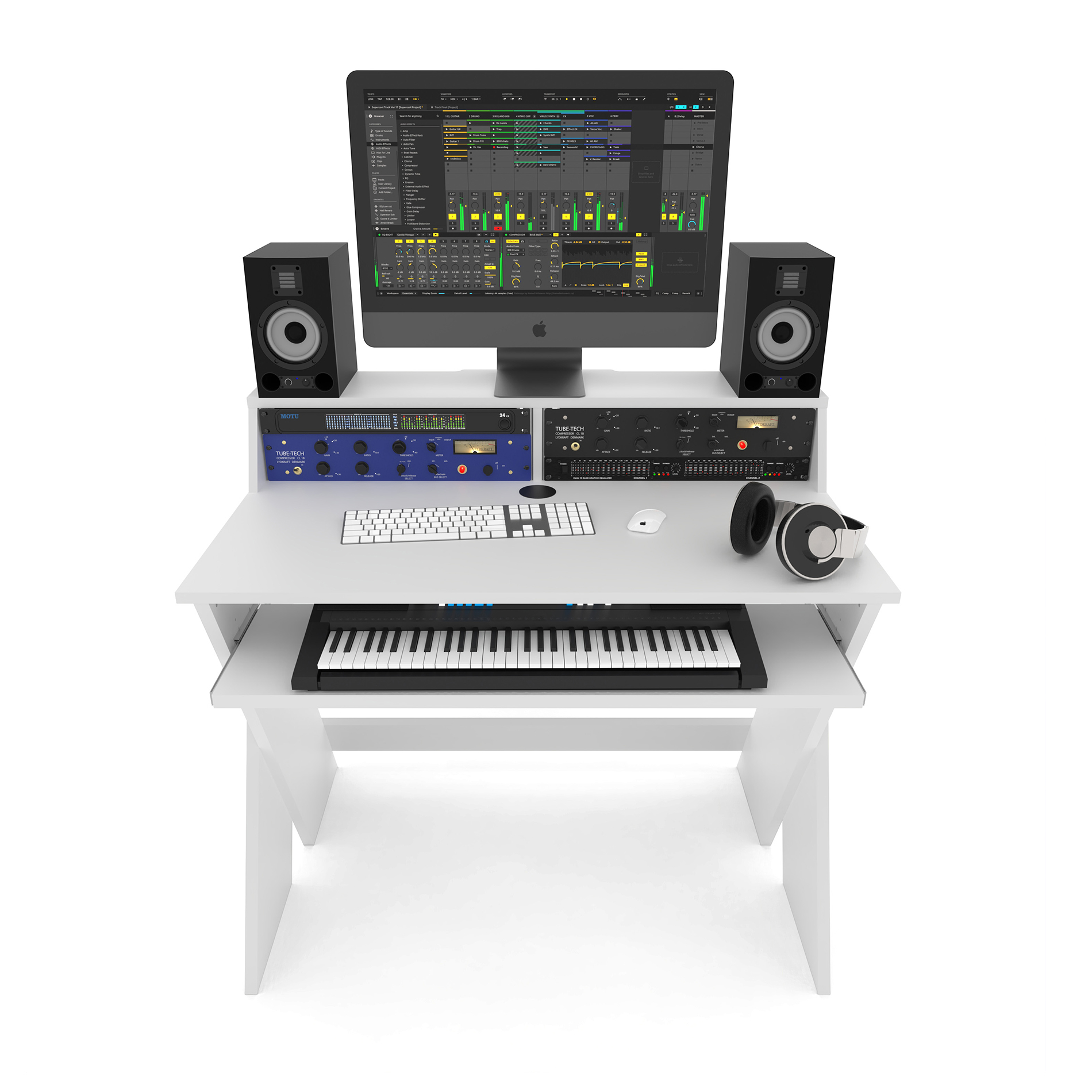 Glorious Sound Desk Compact White - Studiomeubel - Variation 1
