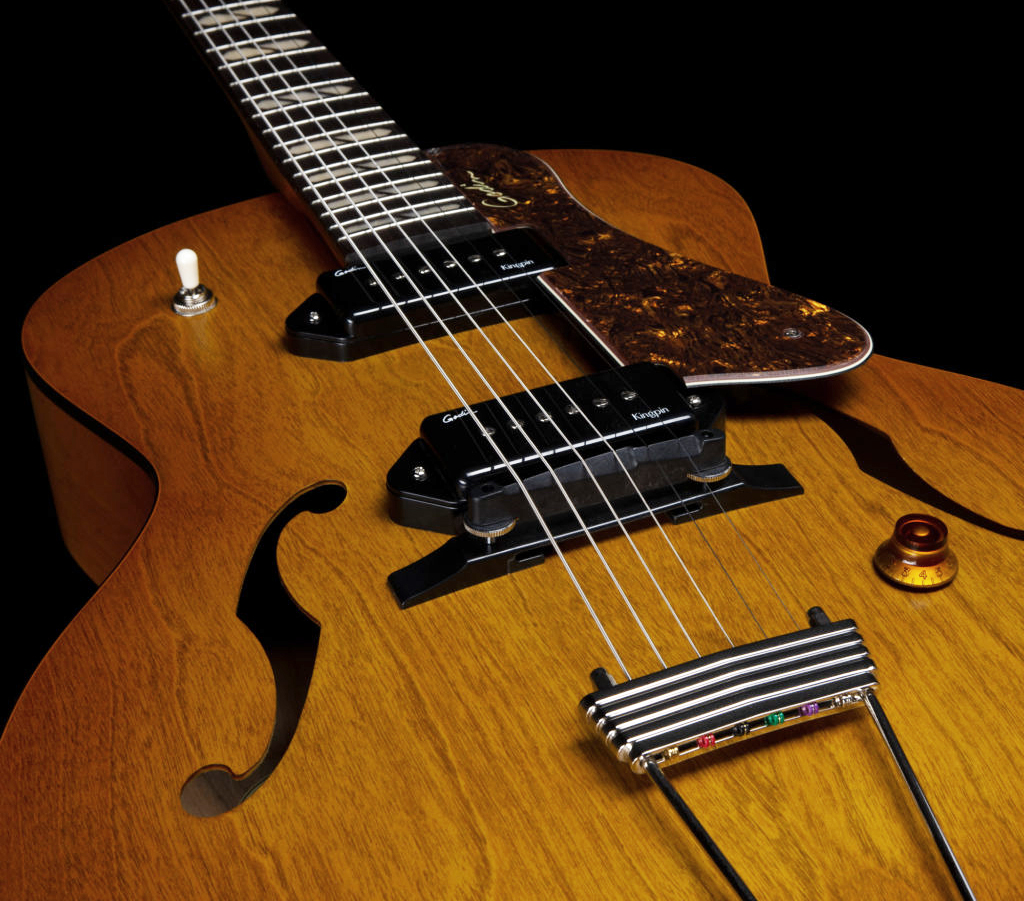 Godin 5th Avenue Jumbo P90 2s Ht Rw - Harvest Gold - Hollow bodytock elektrische gitaar - Variation 4