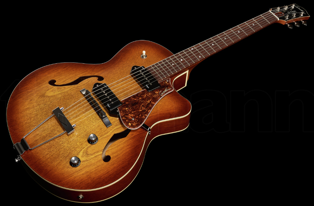 Godin 5th Avenue Cw Kingpin Ii 2p90 Ht Rw - Cognac Burst - Hollow bodytock elektrische gitaar - Variation 1