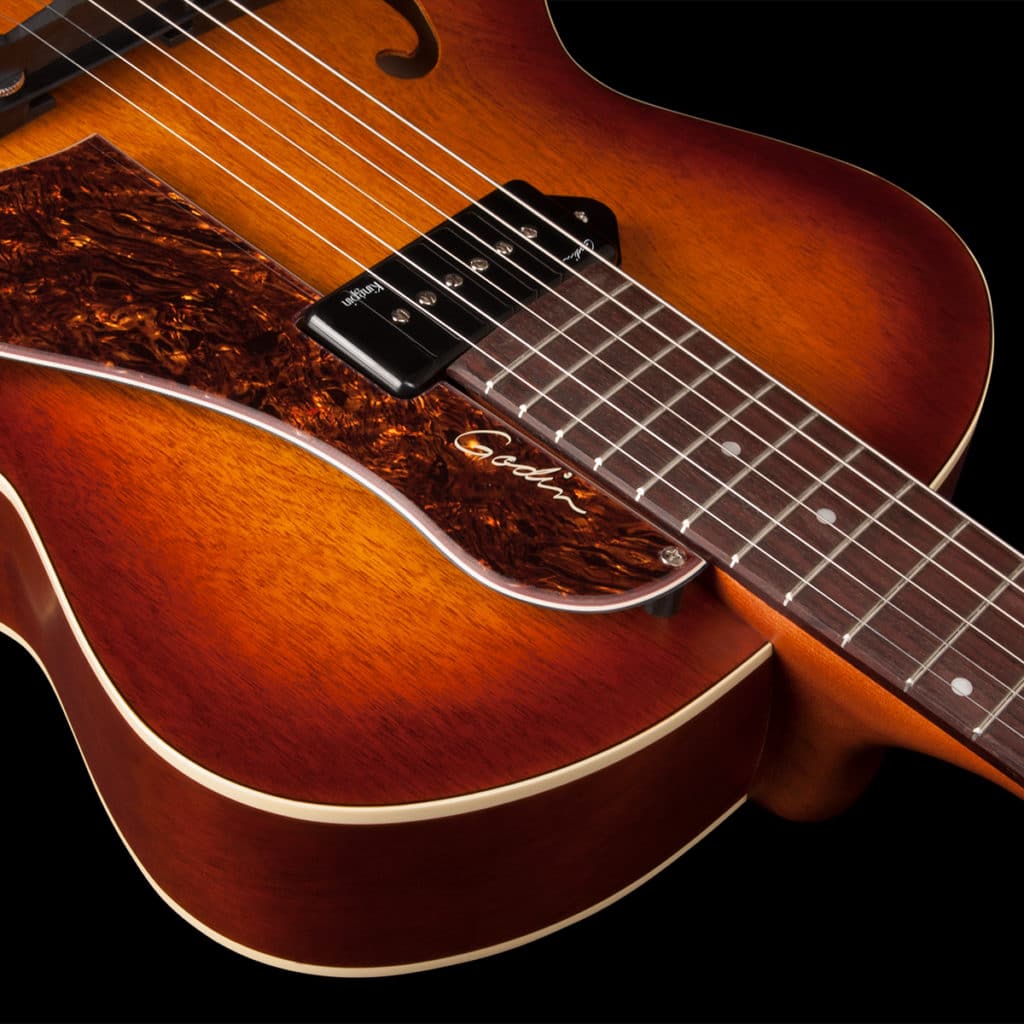 Godin 5th Avenue Kingpin P90 Rw - Cognac Burst - Hollow bodytock elektrische gitaar - Variation 4