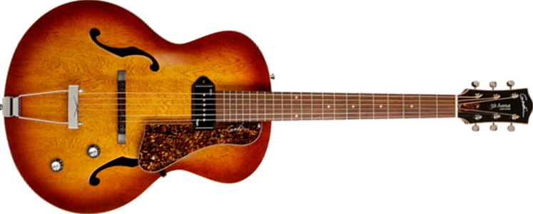 Godin 5th Avenue Kingpin P90 - Cognac Burst - Hollow bodytock elektrische gitaar - Main picture