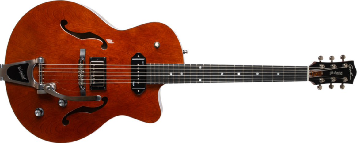 Godin 5th Avenue Uptown Custom Bigsby Hs Cw - Havana Burst - Hollow bodytock elektrische gitaar - Main picture