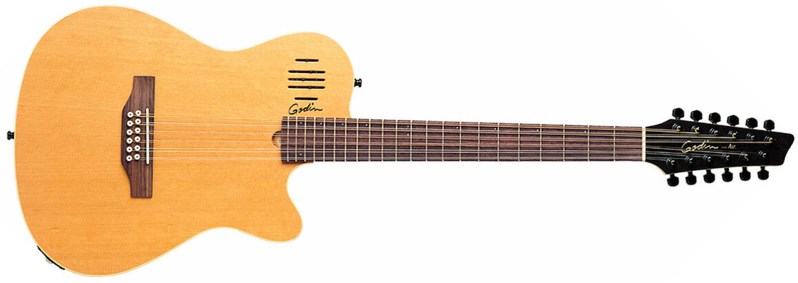 Godin A12 12c Ric +housse - Natural - Elektro-akoestische gitaar - Main picture