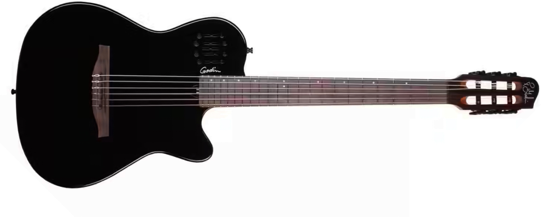 Godin Multiac Nylon Mundial Cw Cedre Acajou Rw - Onyx Black - Folk gitaar - Main picture