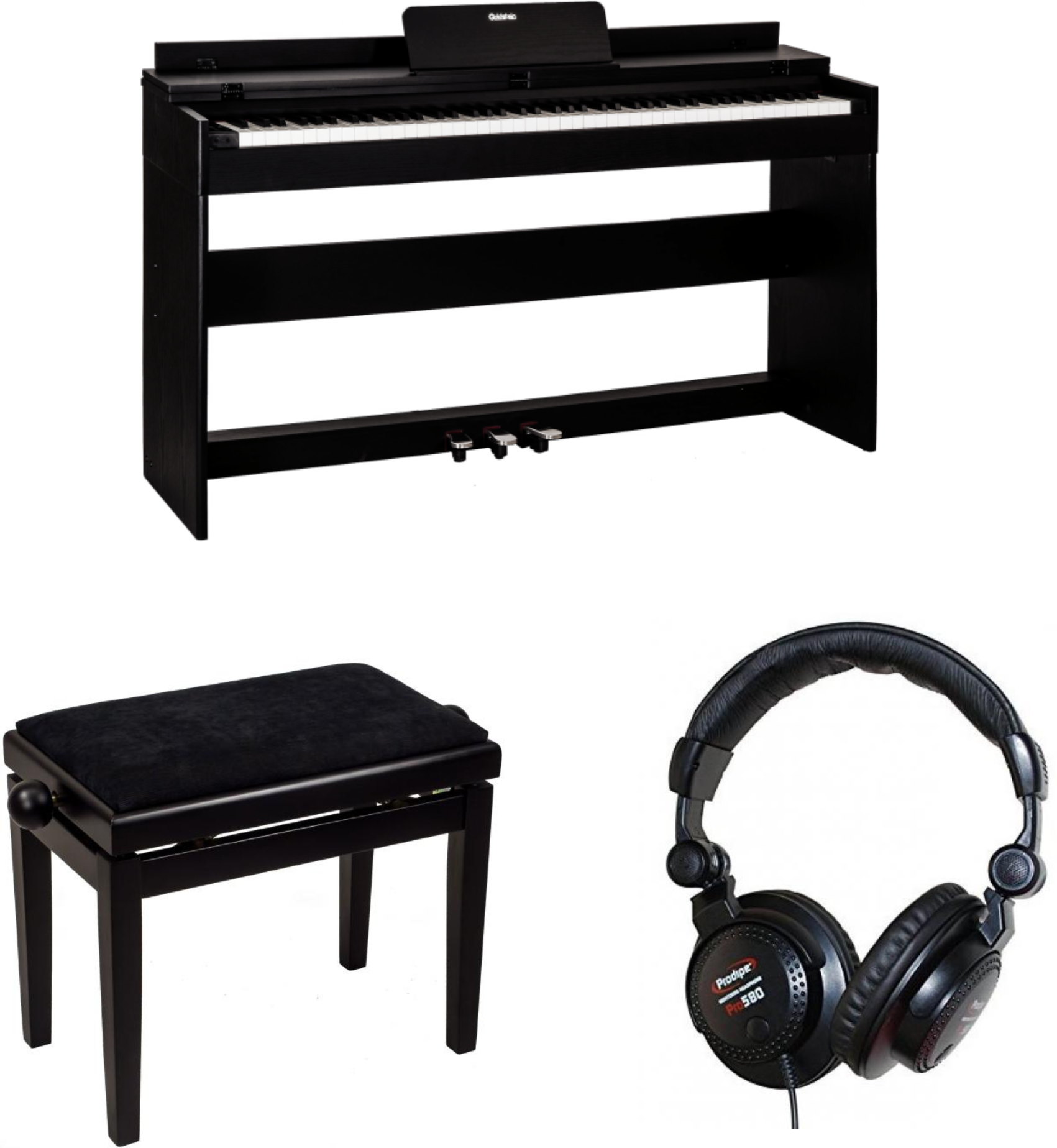Goldstein (glp-8) Noir + Casque + Banquette - Noir - Digitale piano met meubel - Main picture