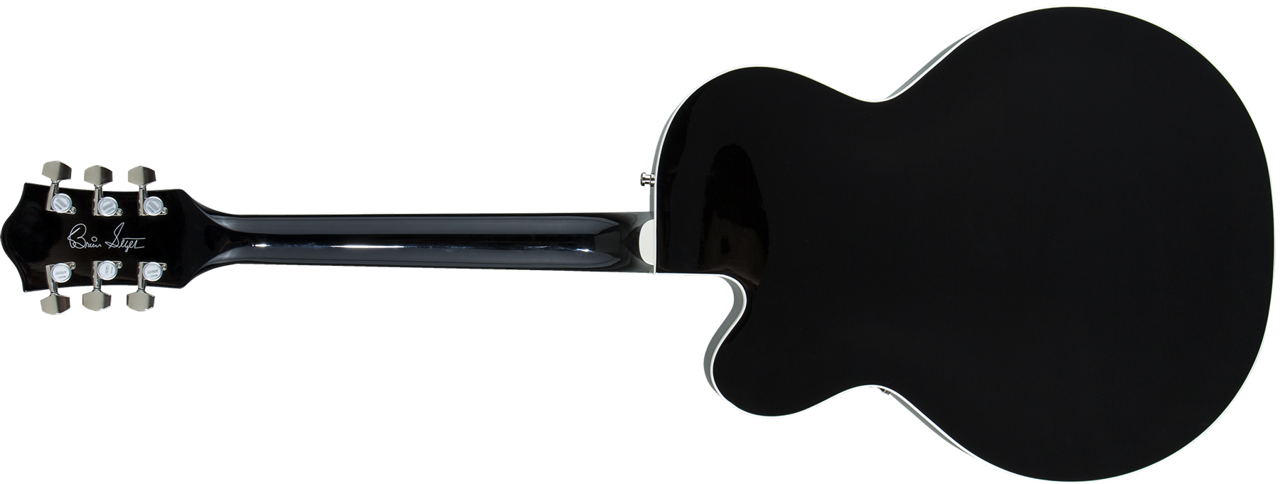 Gretsch Brian Setzer G6120t-bsnsh Nashville Japon Signature Bigsby Eb - Black Lacquer - Semi hollow elektriche gitaar - Variation 1