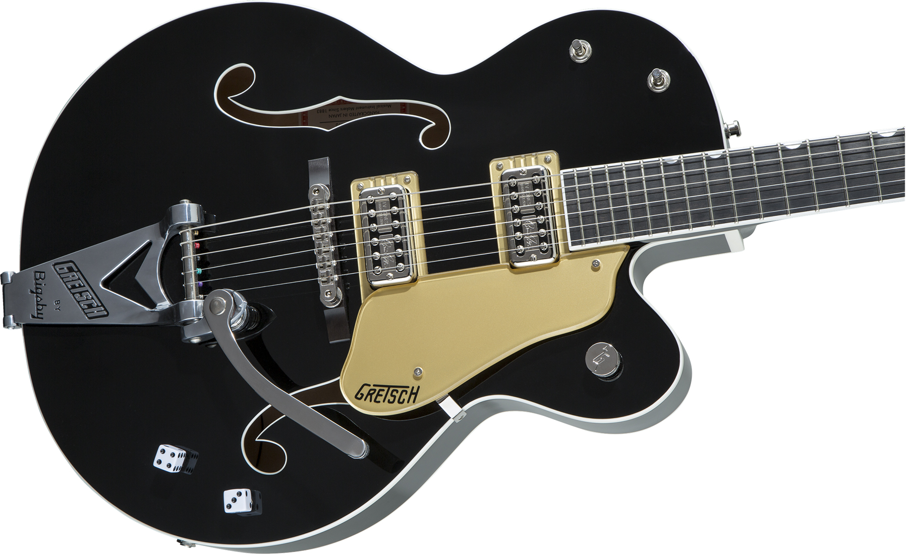 Gretsch Brian Setzer G6120t-bsnsh Nashville Japon Signature Bigsby Eb - Black Lacquer - Semi hollow elektriche gitaar - Variation 2