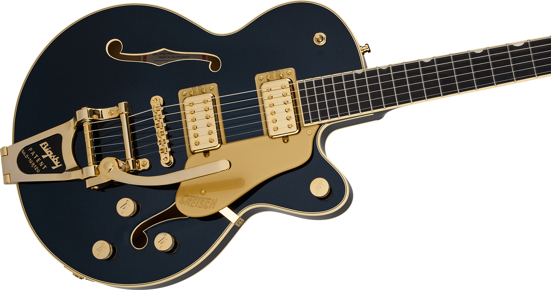 Gretsch Broadkaster Jr Lx Center Block Dc Bigsby Pro. Jap 2h Trem Eb - Midnight Sapphire - Semi hollow elektriche gitaar - Variation 2