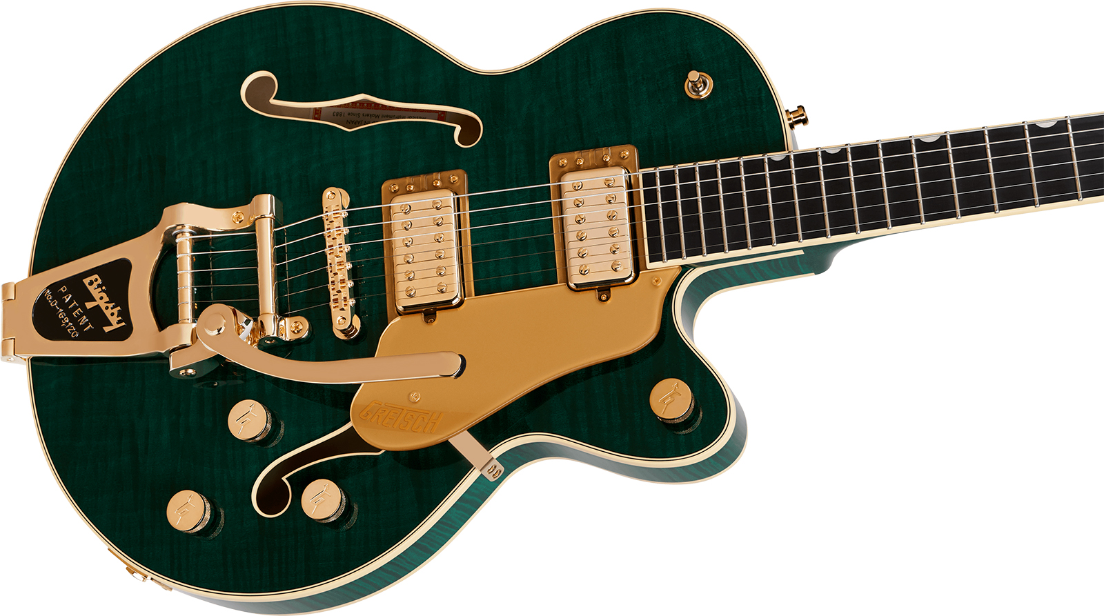 Gretsch Broadkaster Lx Jr Center Block Bigsby Gh Pro. Jap 2h Trem Eb - Tropic Aura - Semi hollow elektriche gitaar - Variation 2
