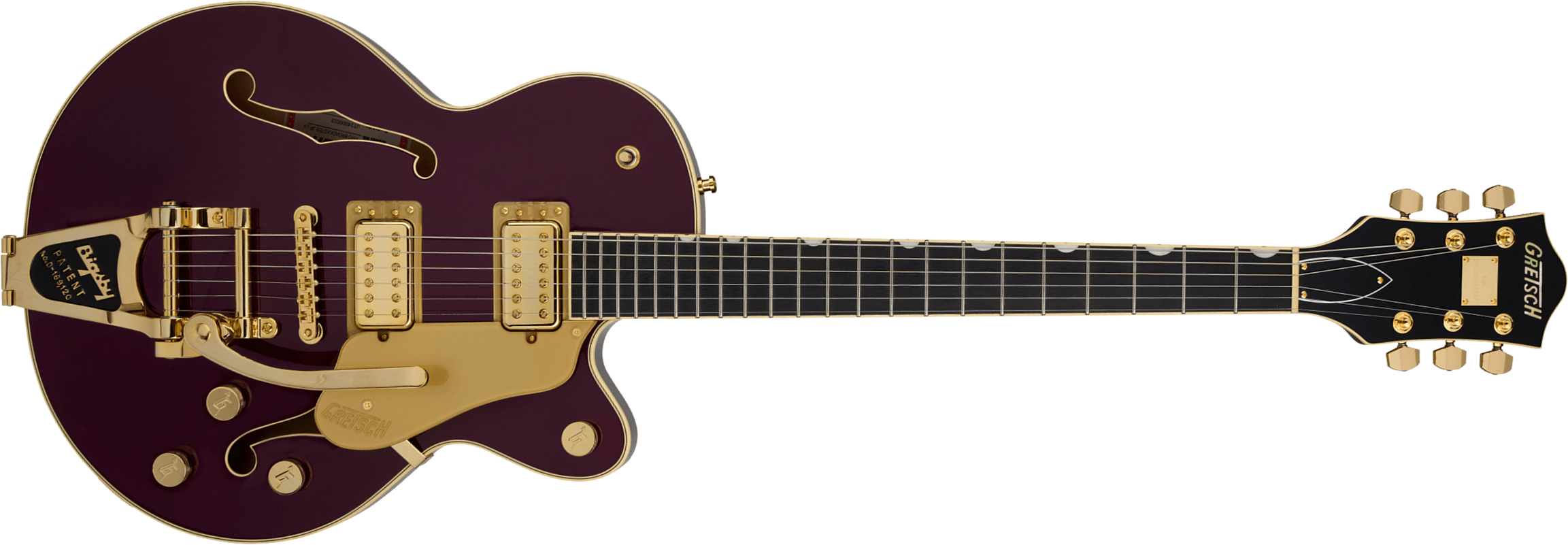 Gretsch Broadkaster Jr Lx Center Block Dc Bigsby Pro. Jap 2h Trem Eb - Blackberry - Semi hollow elektriche gitaar - Main picture