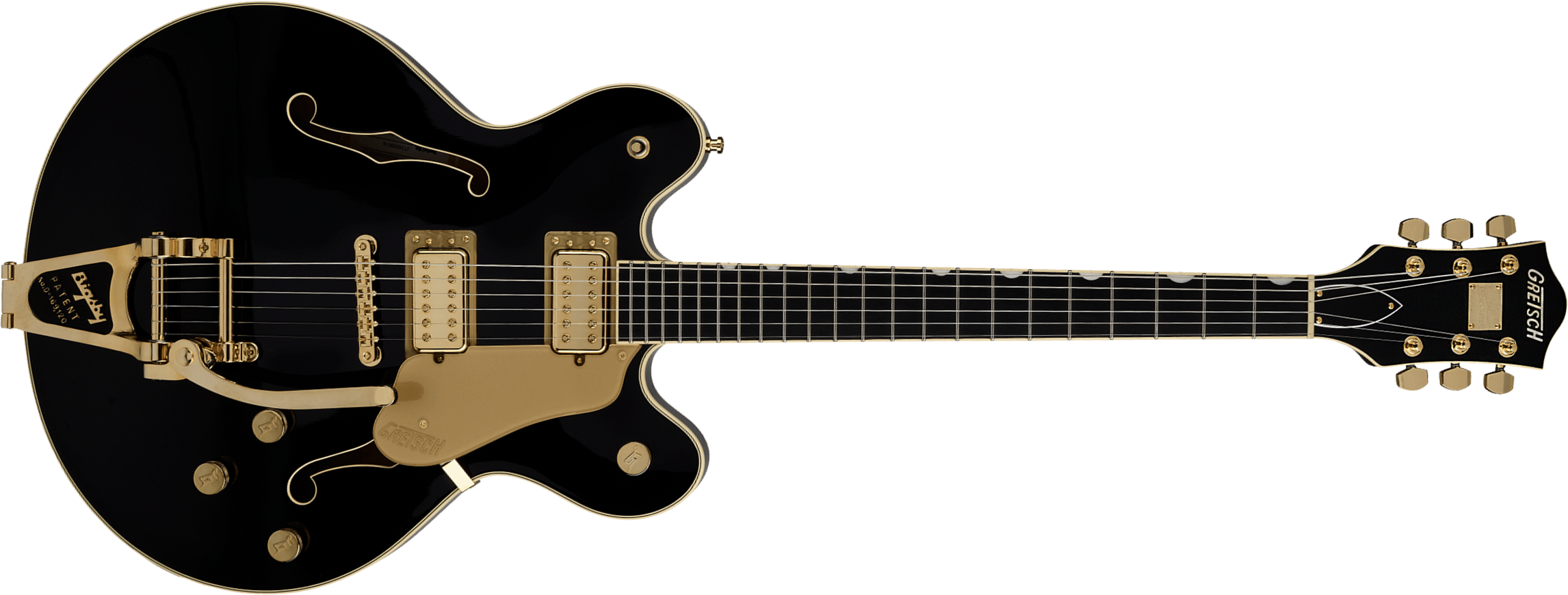 Gretsch Broadkaster Lx Center Block Dc Bigsby Gh Pro. Jap 2h Trem Eb - Black - Semi hollow elektriche gitaar - Main picture