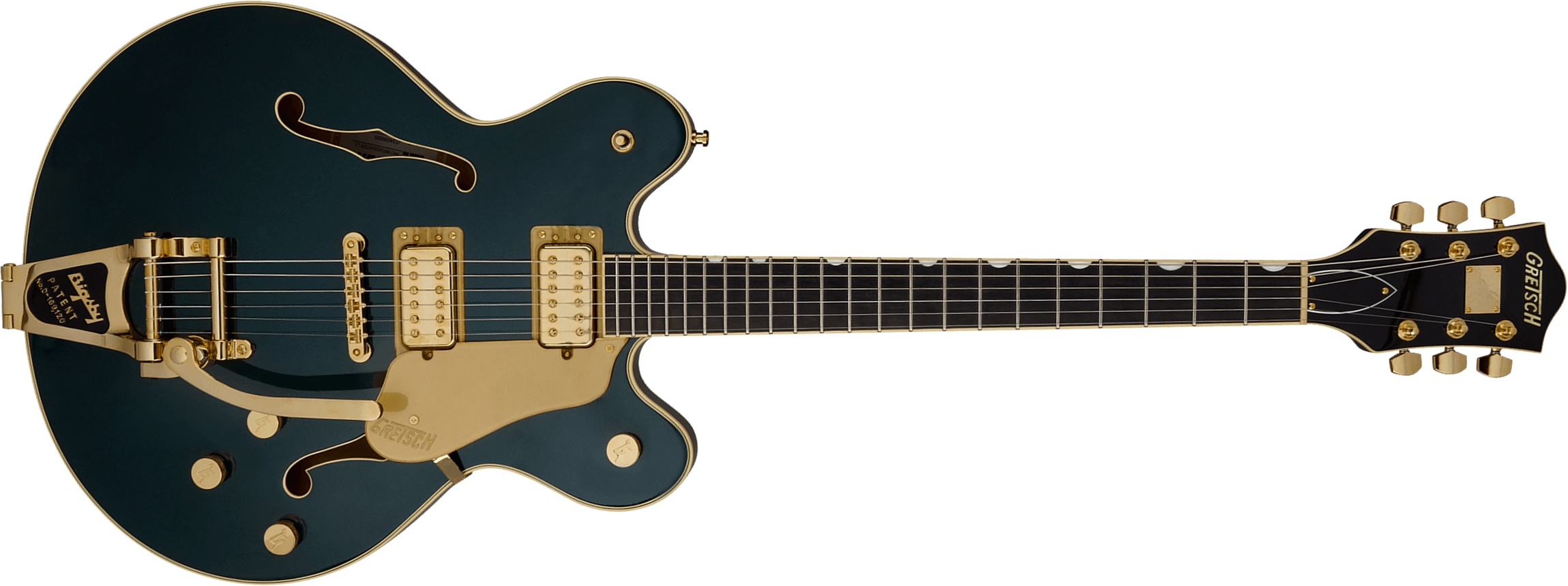 Gretsch Broadkaster Lx Center Block Dc Bigsby Gh Pro. Jap 2h Trem Eb - Cadillac Green - Semi hollow elektriche gitaar - Main picture