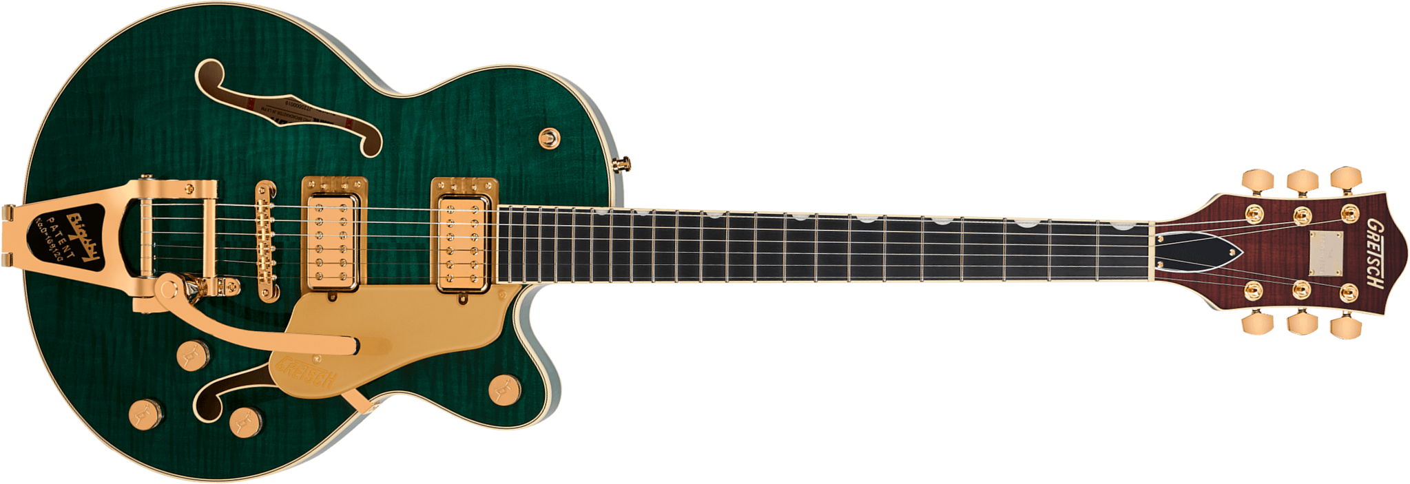 Gretsch Broadkaster Lx Jr Center Block Bigsby Gh Pro. Jap 2h Trem Eb - Tropic Aura - Semi hollow elektriche gitaar - Main picture