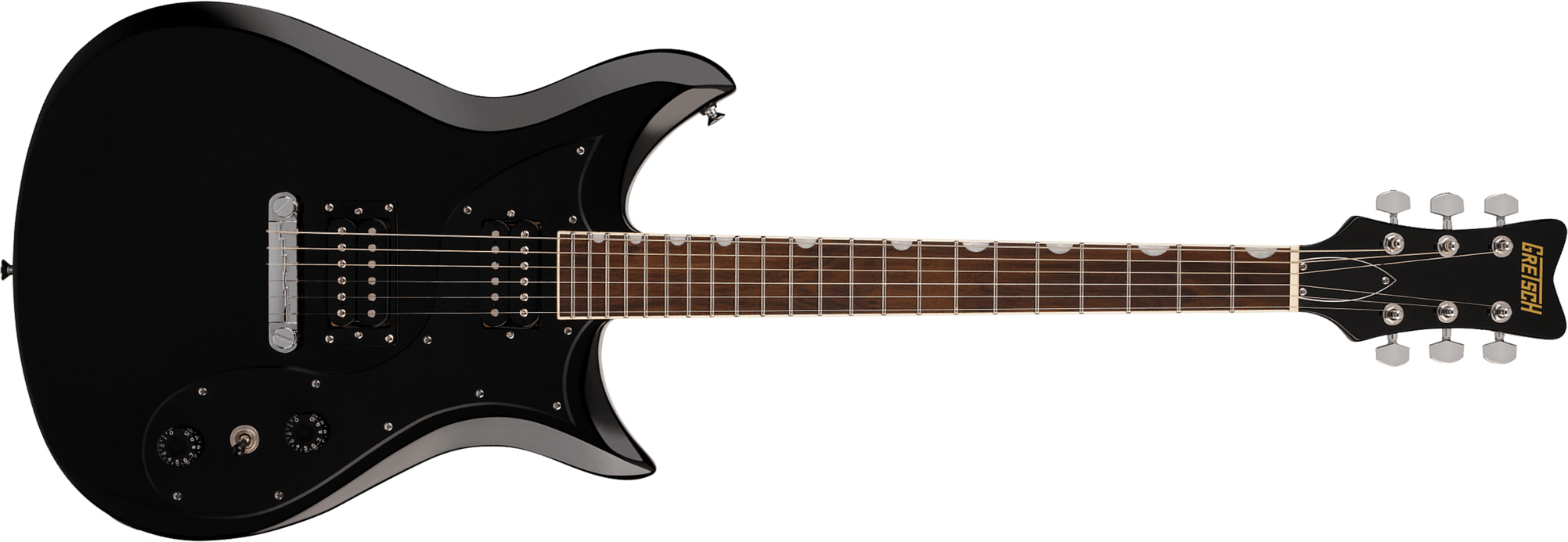 Gretsch Cvt Streamliner 2h Ht Lau - Jet Black - Double cut gitaar - Main picture