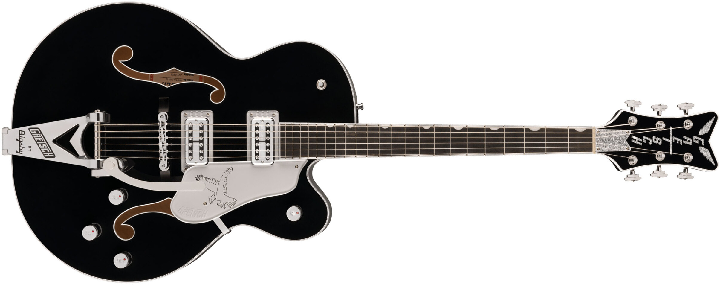 Gretsch Falcon Hollow Body Bigsby Pro Jap 2h Trem Eb - Black - Semi hollow elektriche gitaar - Main picture