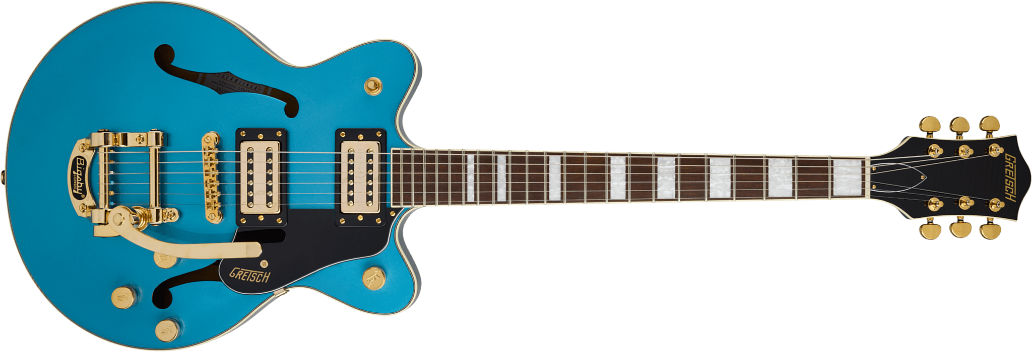 Gretsch G2655tg Center Block Jr Dc Bigsby Streamliner Ltd 2h Trem Lau - Riviera Blue - Semi hollow elektriche gitaar - Main picture