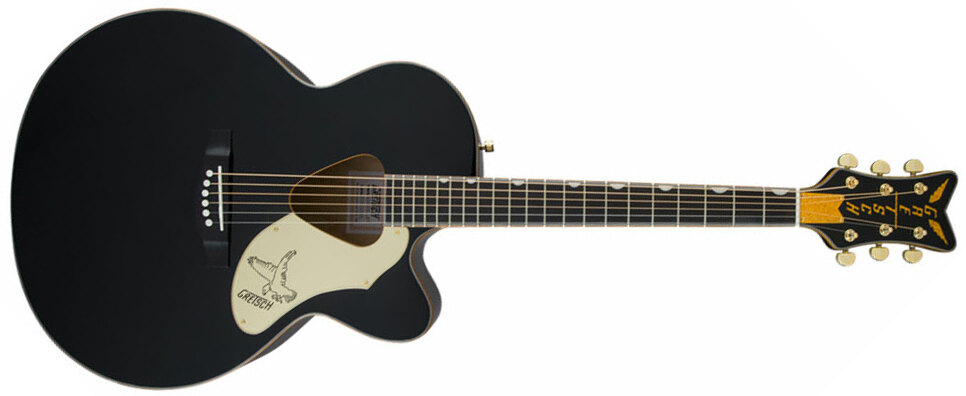 Gretsch G5022cbfe Rancher Falcon Jumbo Cw Epicea Erable Rw - Black - Elektro-akoestische gitaar - Main picture