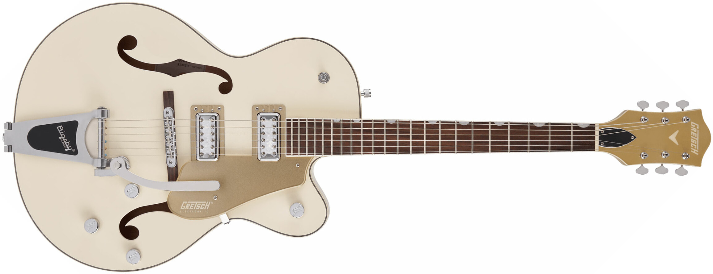 Gretsch G5410t Tri-five Electromatic Hollow Hh Bigsby Rw - Two-tone Vintage White/casino Gold - Semi hollow elektriche gitaar - Main picture