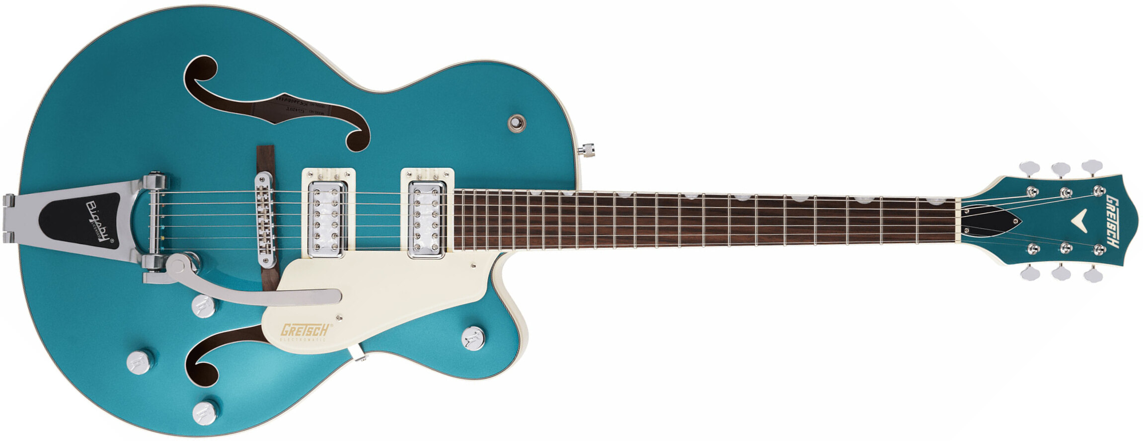 Gretsch G5410t Tri-five Electromatic Hollow Hh Bigsby Rw - Two-tone Ocean Turquoise/vintage White - Semi hollow elektriche gitaar - Main picture